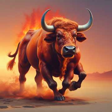 Bull on Fire