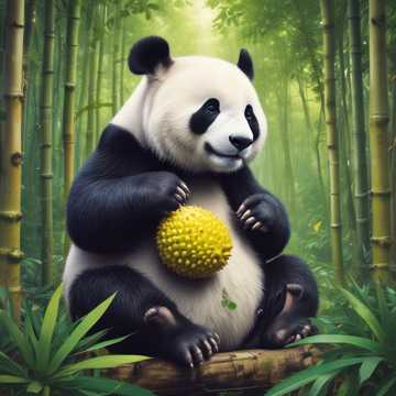 Title: Panda's Durian Delight