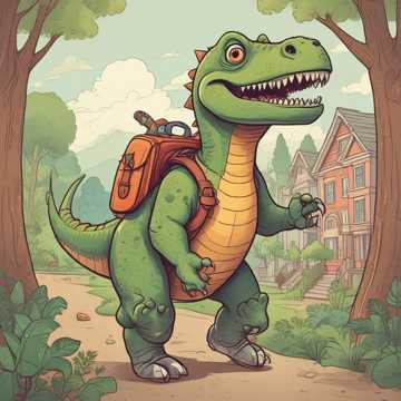 Dino, first day in school