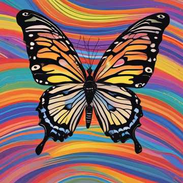 “Rainbow Wings and Striped Dreams”