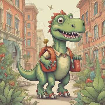 Dino, first day in school