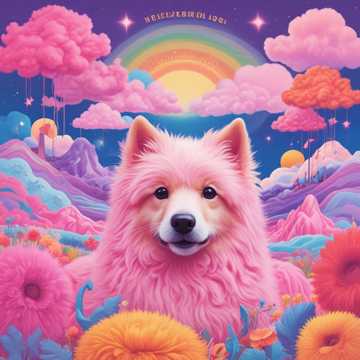 Pink Fluffy Dog