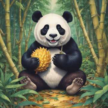 Title: Panda's Durian Delight