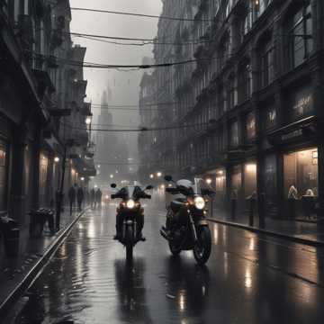 Bajo la lluvia en mi moto