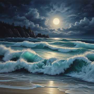 Moonlit Waves