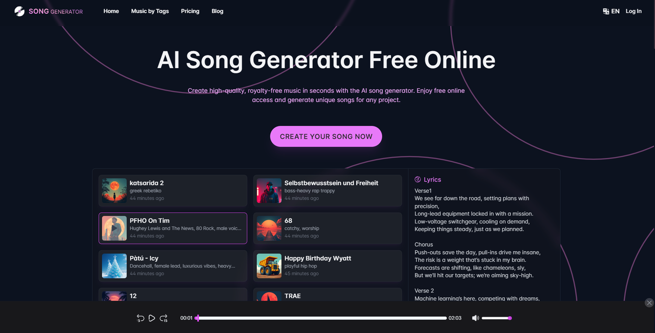 Step 1: Visit Songgenerator.io