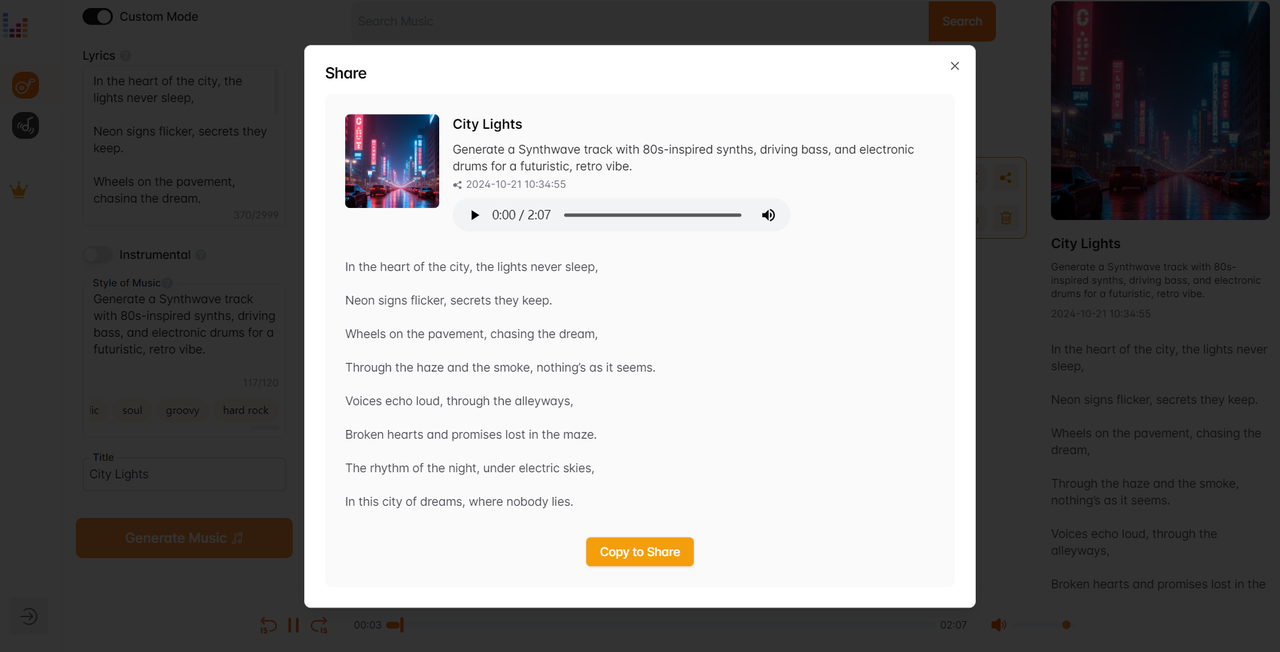 Step 3: Download and Share Your Royalty Free Music