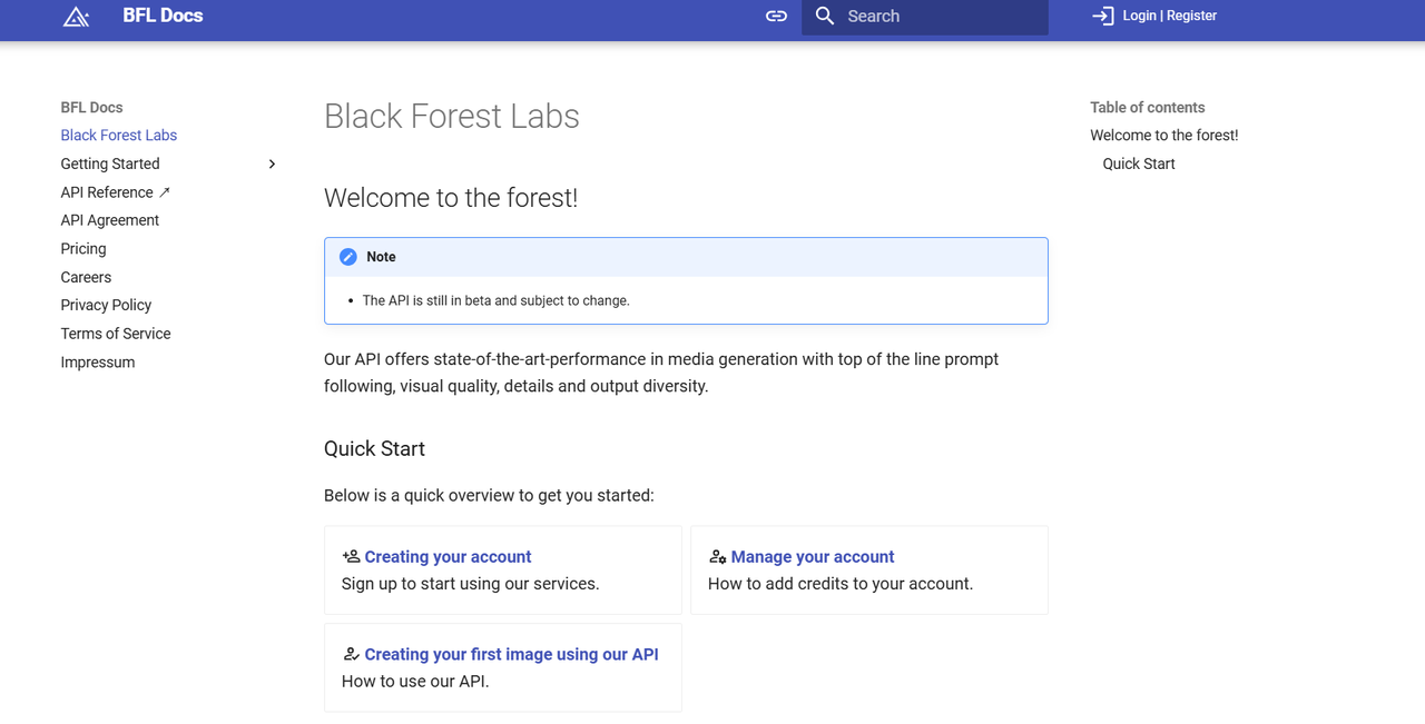 Access through Black Forest Labs API