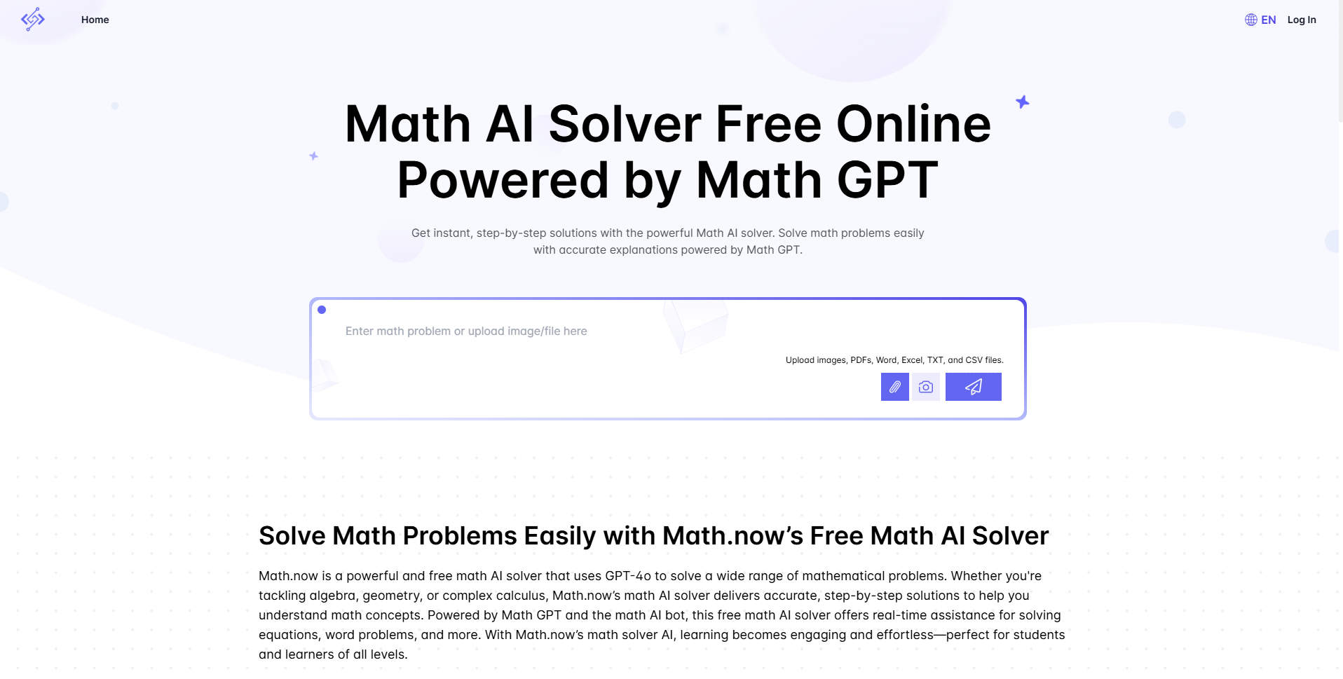 Step 1: Input or Upload Your Math Problem