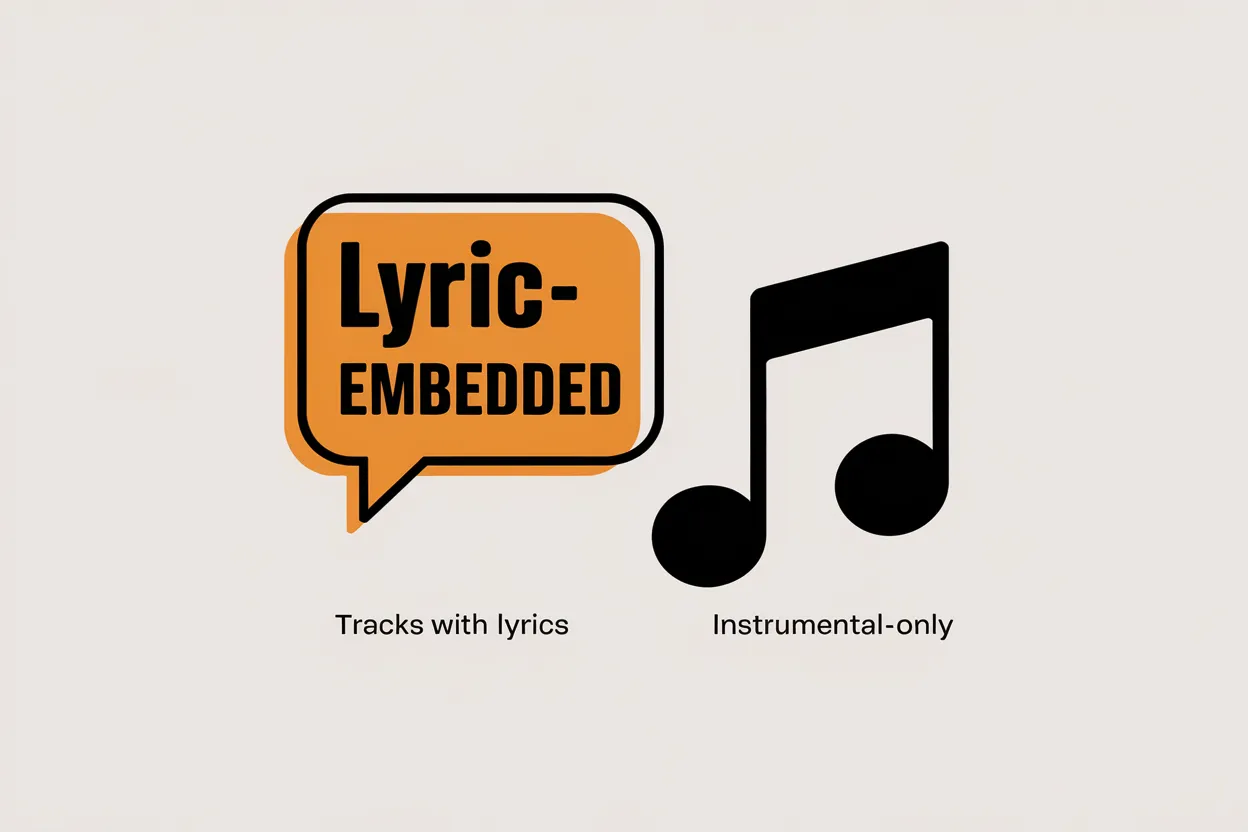 Switch Between Lyric-Embedded or Instrumental Music