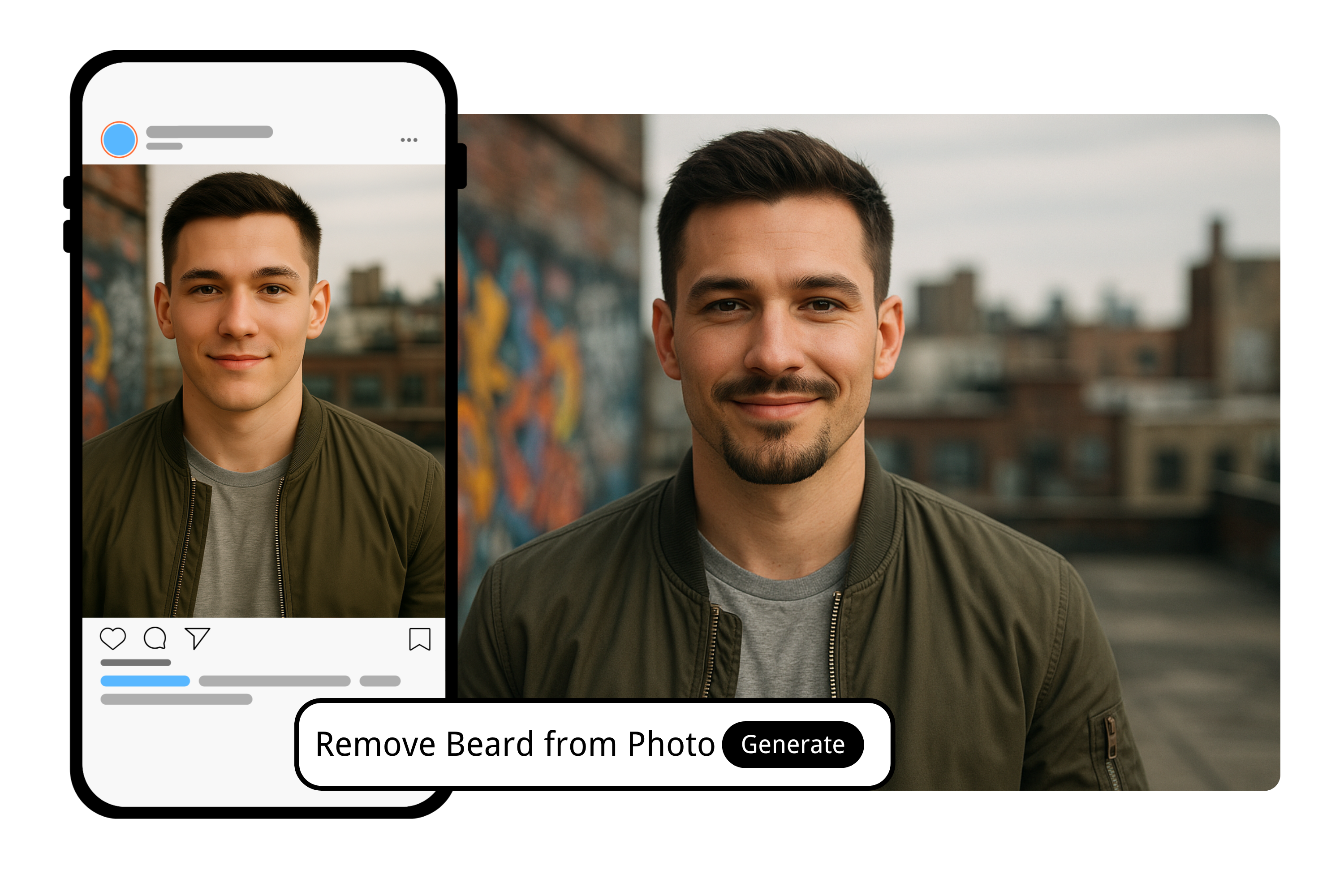 Go Viral with Before/After Reels Using the Remove Beard Filter