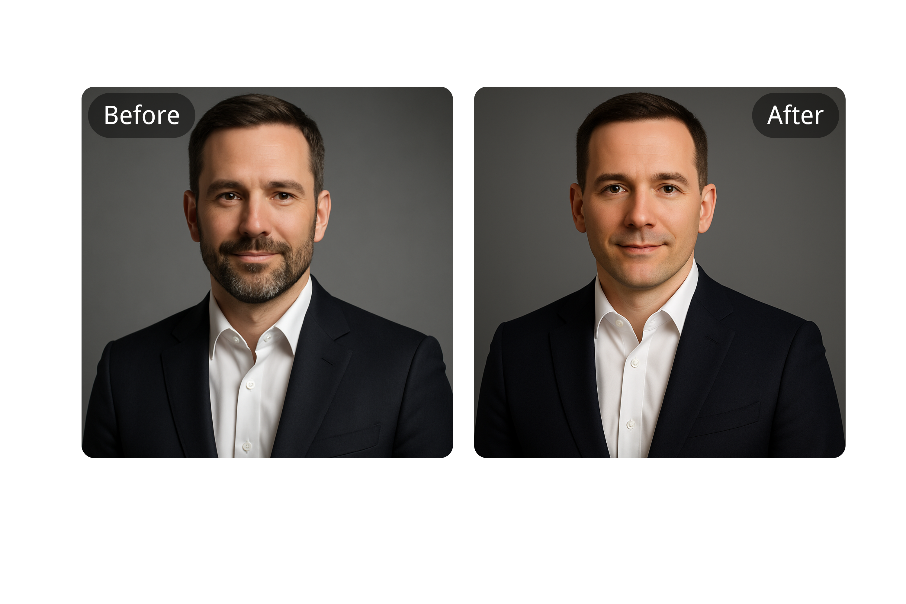 Get a Polished Headshot with the No Beard Filter AI