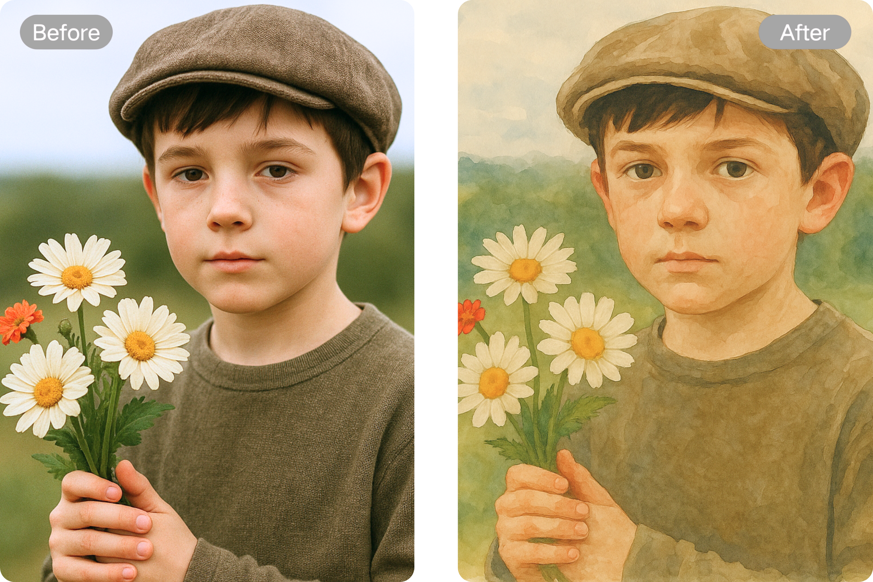 Free and Instant Photo to Watercolor Painting