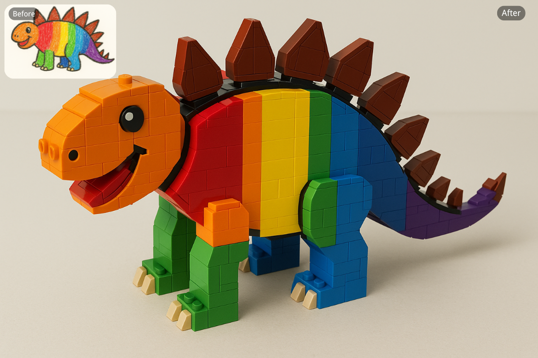 Kids’ Art Reimagined in Lego