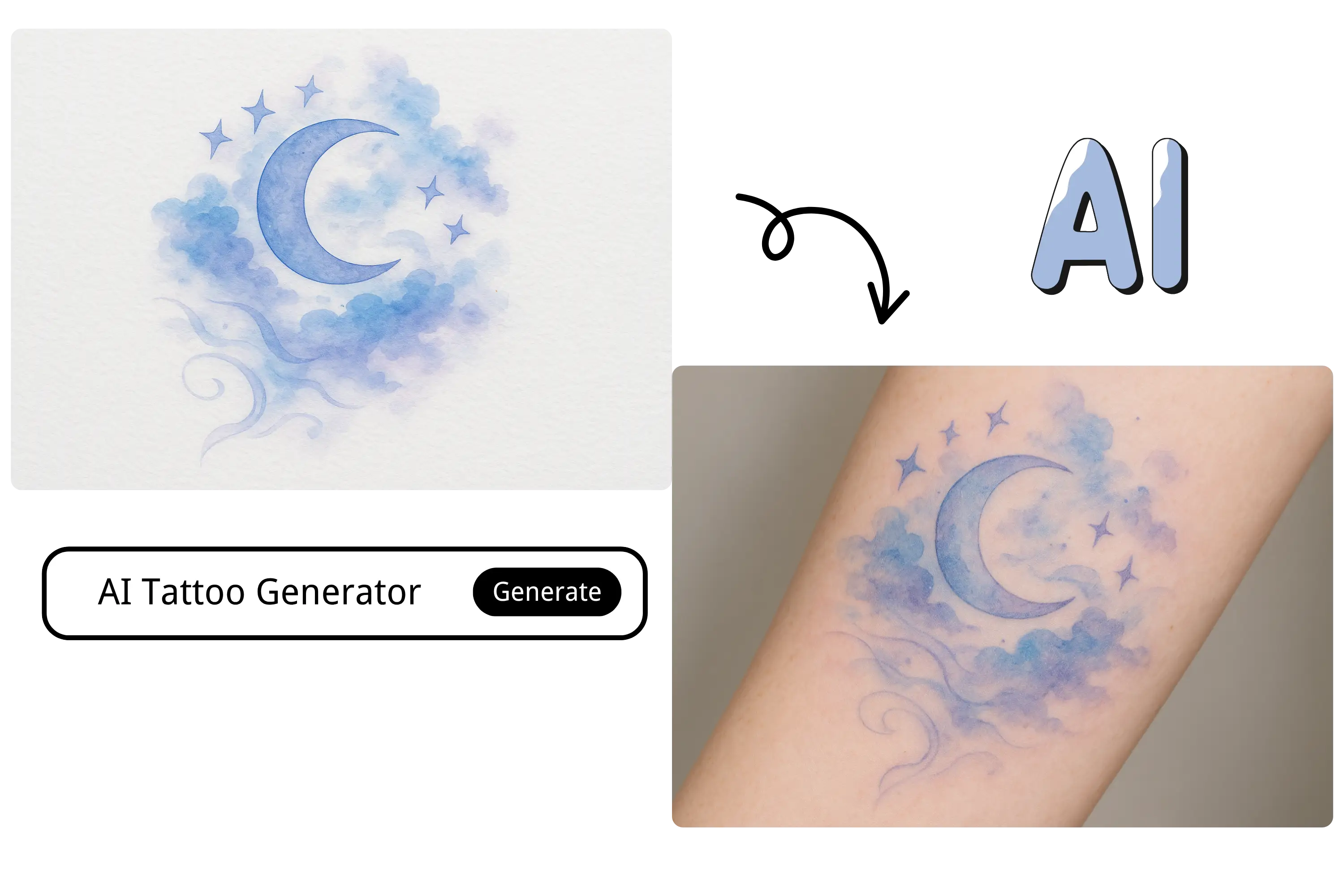 📍 Aperçu du tatouage sur votre corps