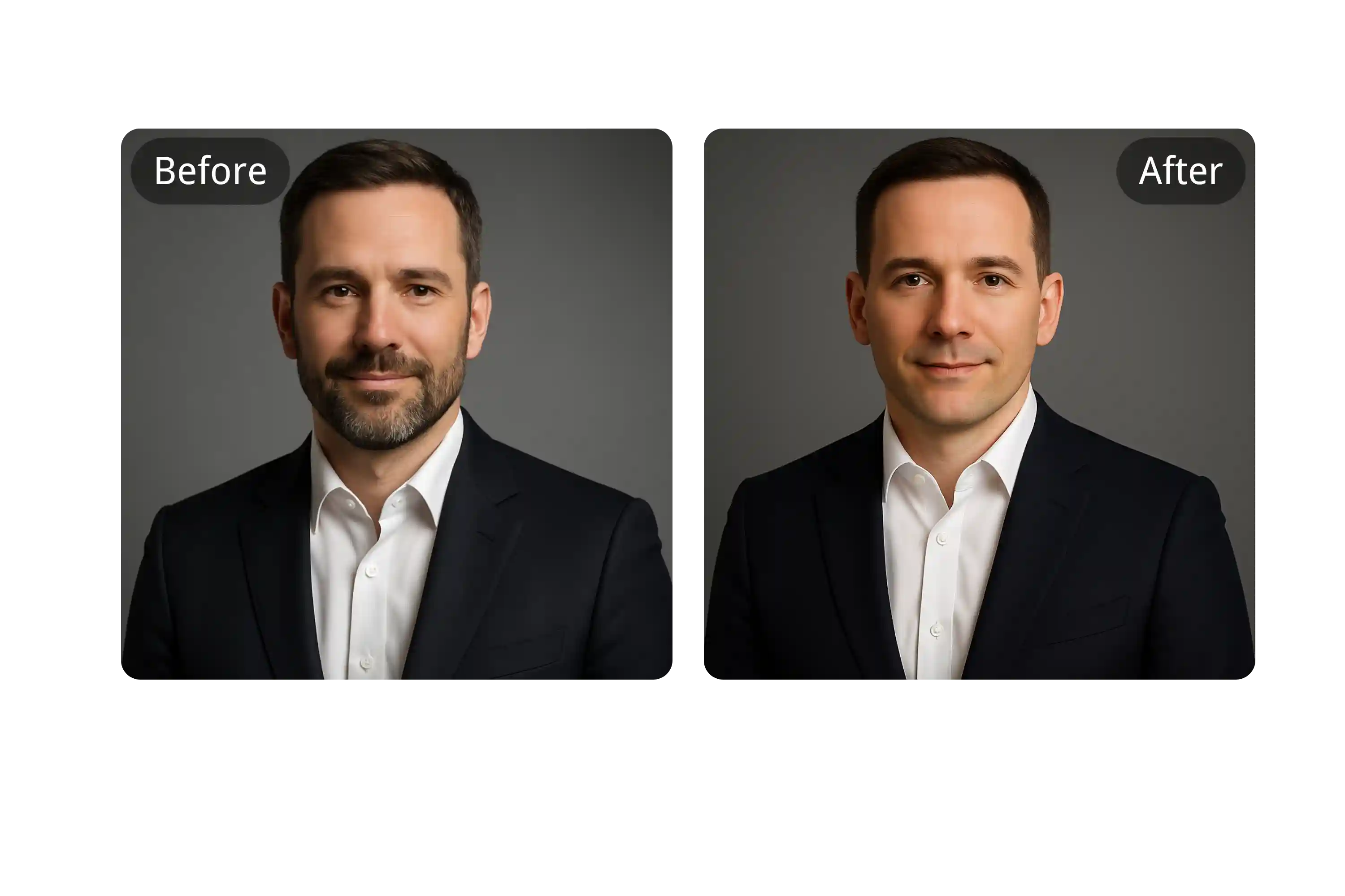 Get a Polished Headshot with the No Beard Filter AI