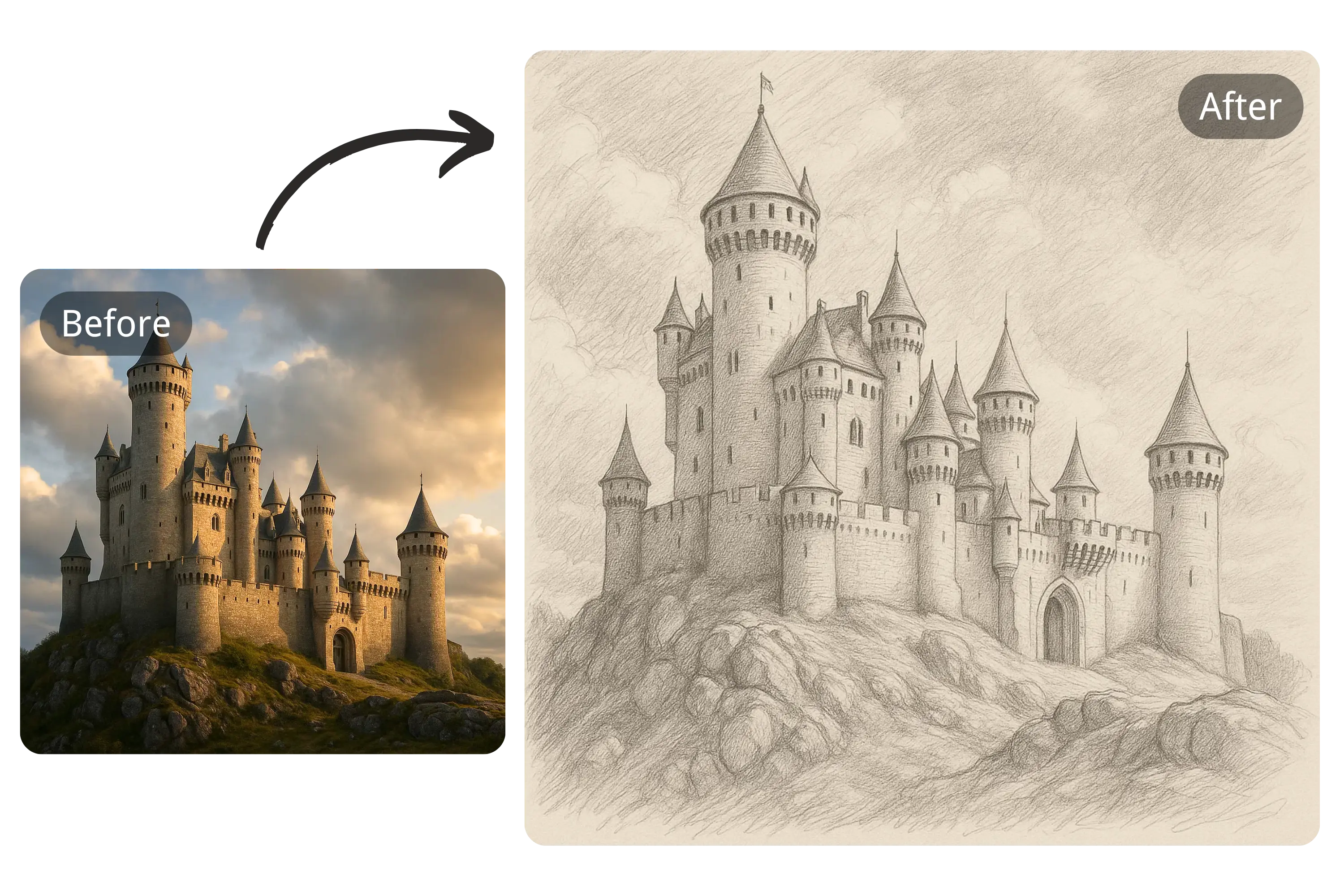 High-Quality, Detailed Sketch Output