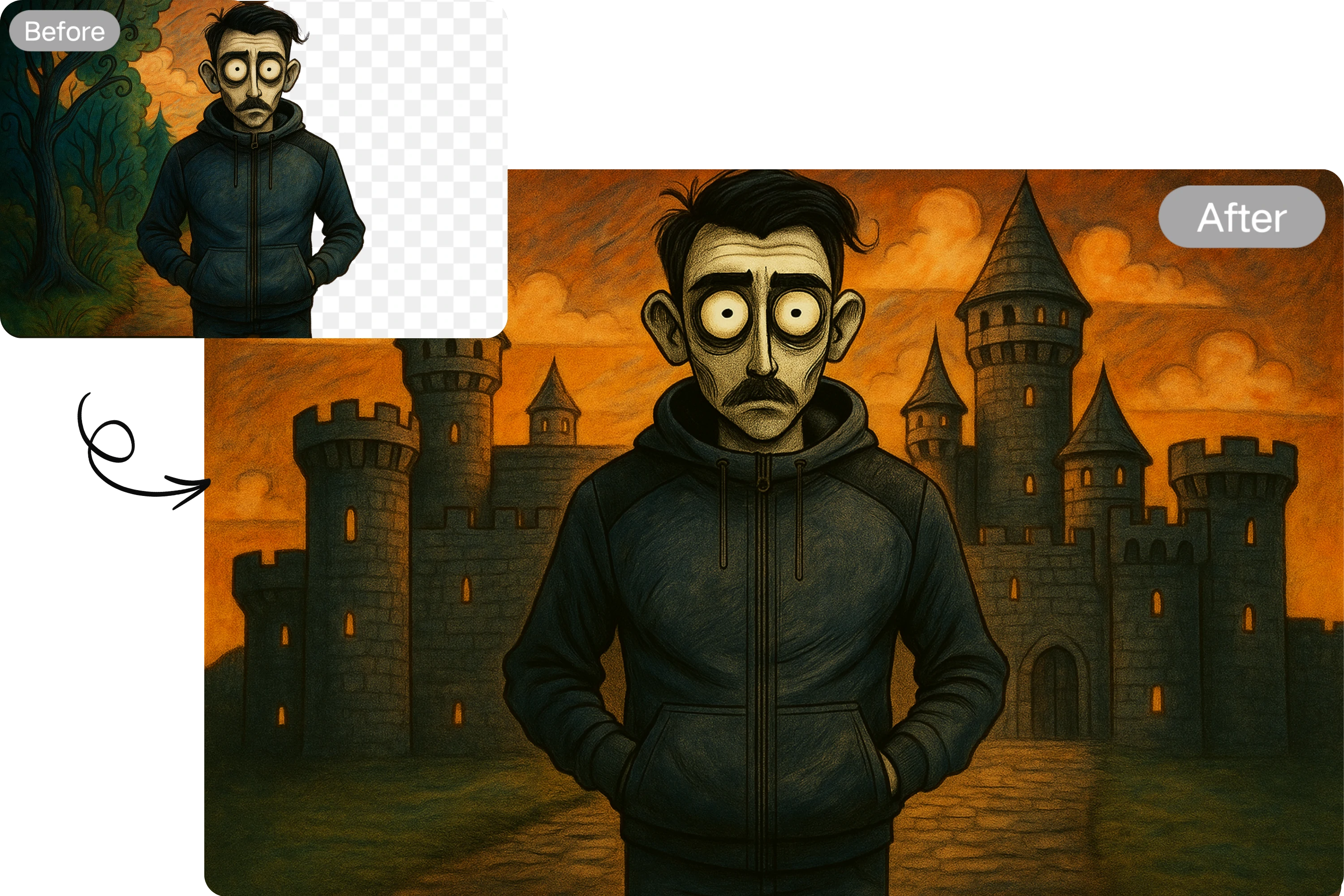 One-Click  Tim Burton Background