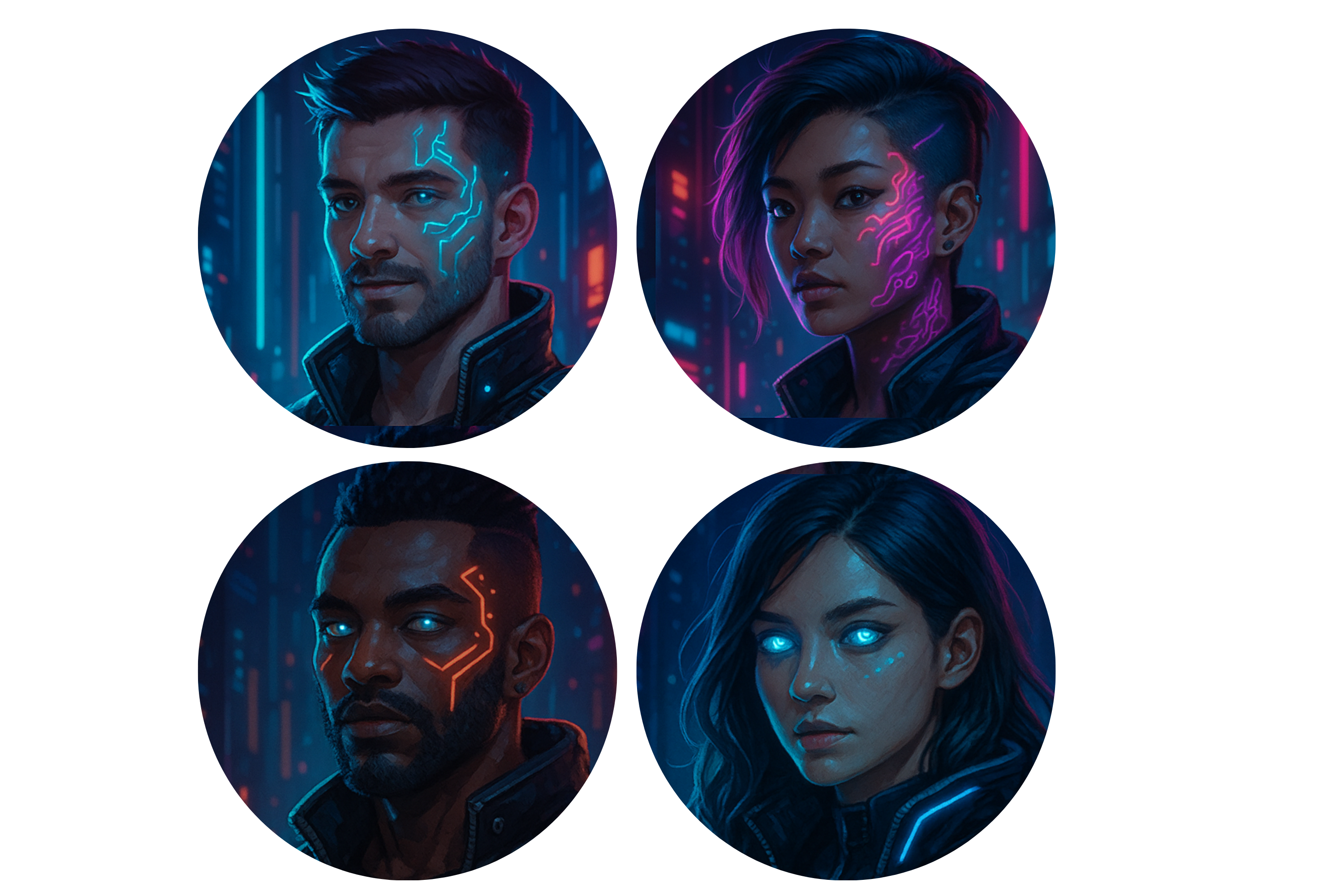 Cyberpunk AI Avatar Creation for Social Media