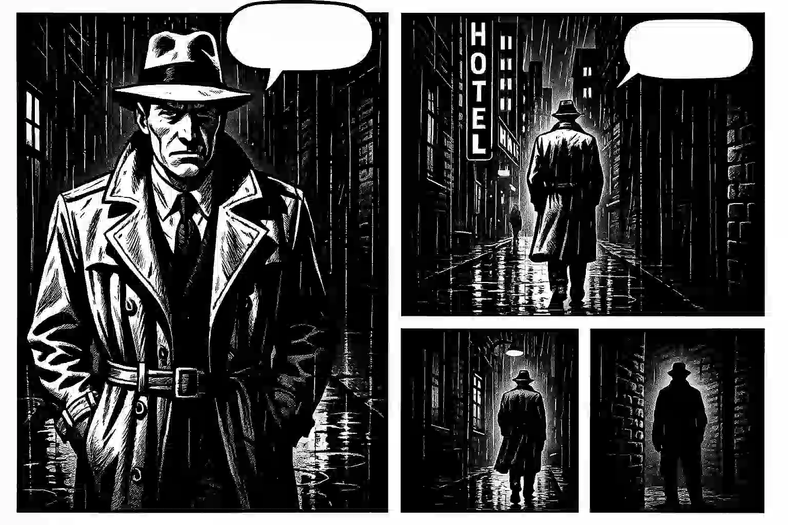 🕵️ Gritty Noir Mysteries in Rainy City Streets