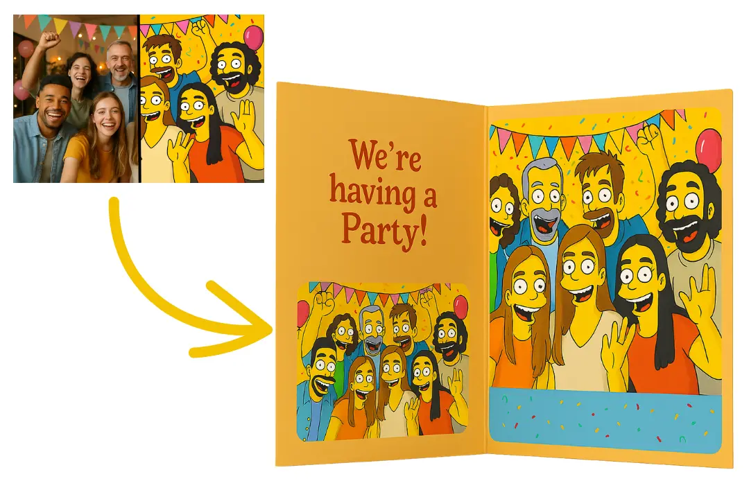 Simpsons-Einladungen für Partys