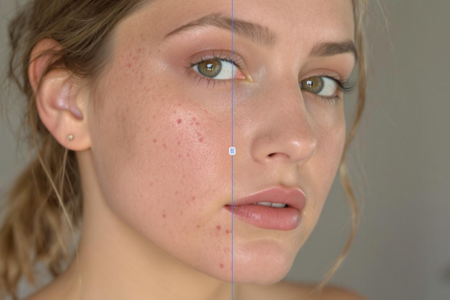 Natural Skin Texture with Face Blemish Remover