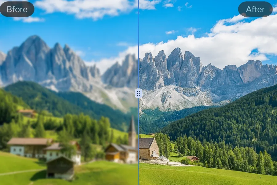 Corrige fotos de paisajes borrosas