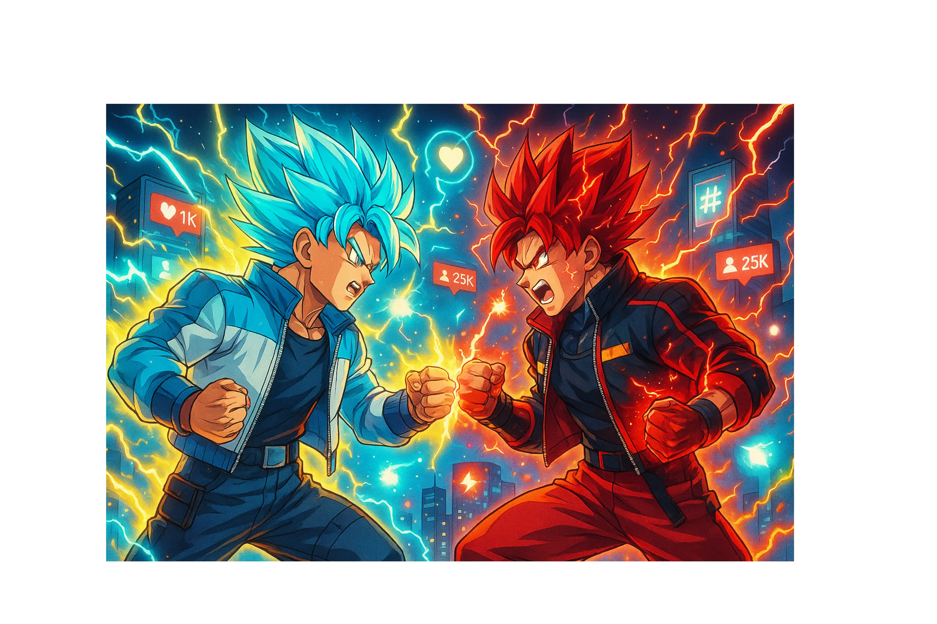 Super-Saiyan-Duell in den sozialen Netzwerken