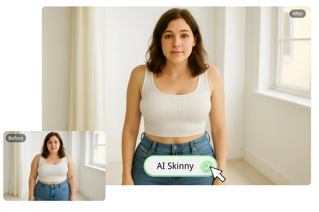 One-Tap AI Skinny Filter for Instant Results