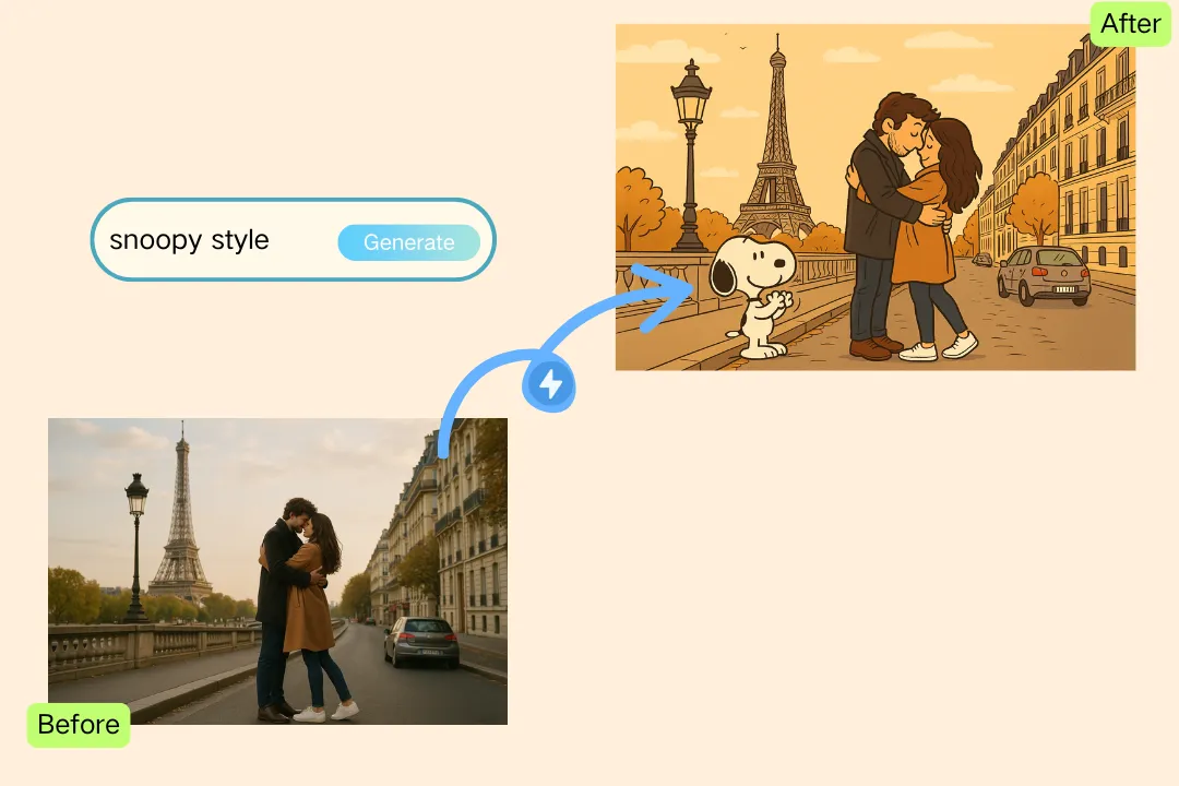 Colorful Snoopy Anime Styles Powered by AI