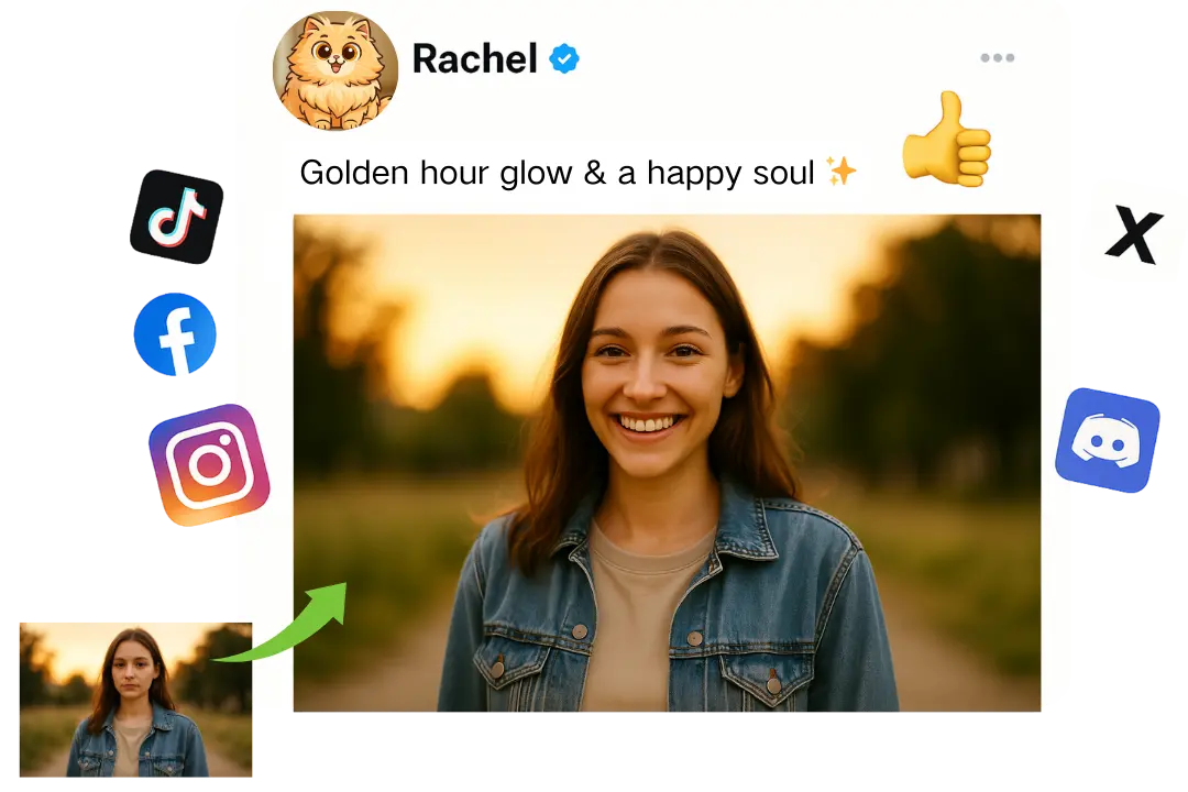 Make Photo Smile Online with AI Smile Generator for Social Media Posts