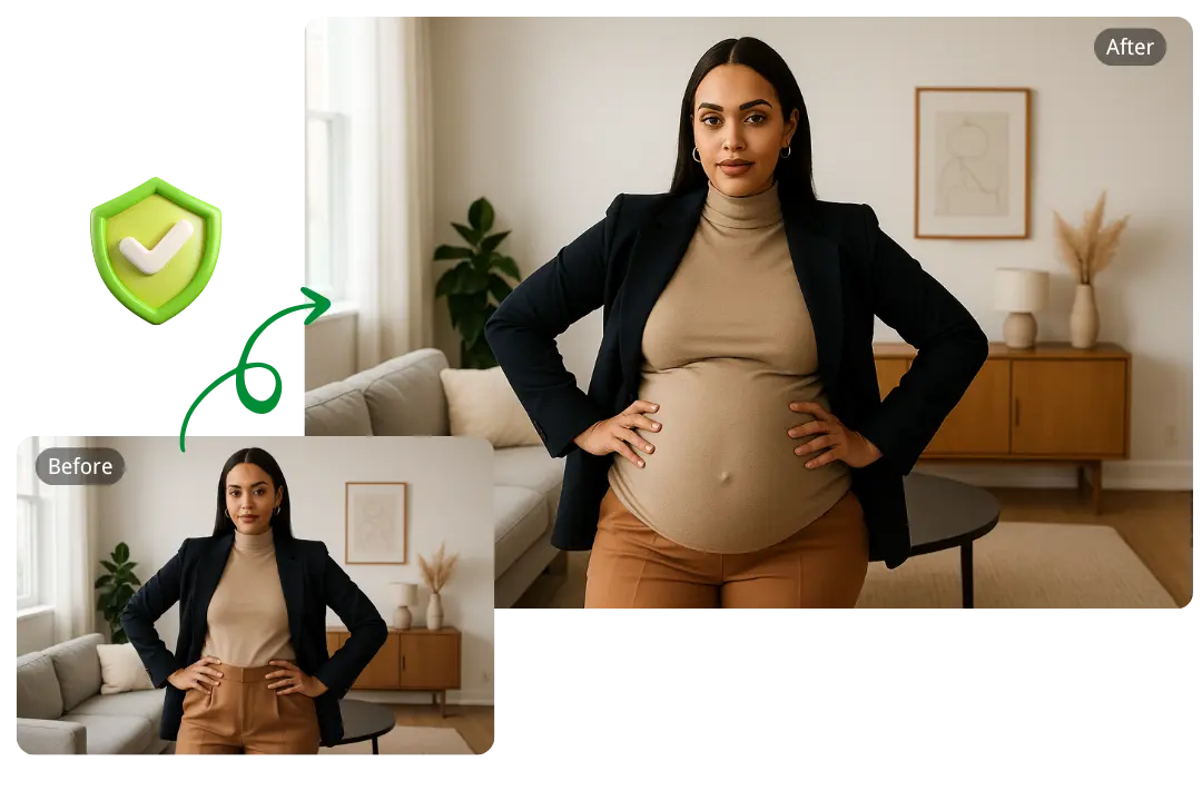 Safe and Private Pregnancy Photo Creation