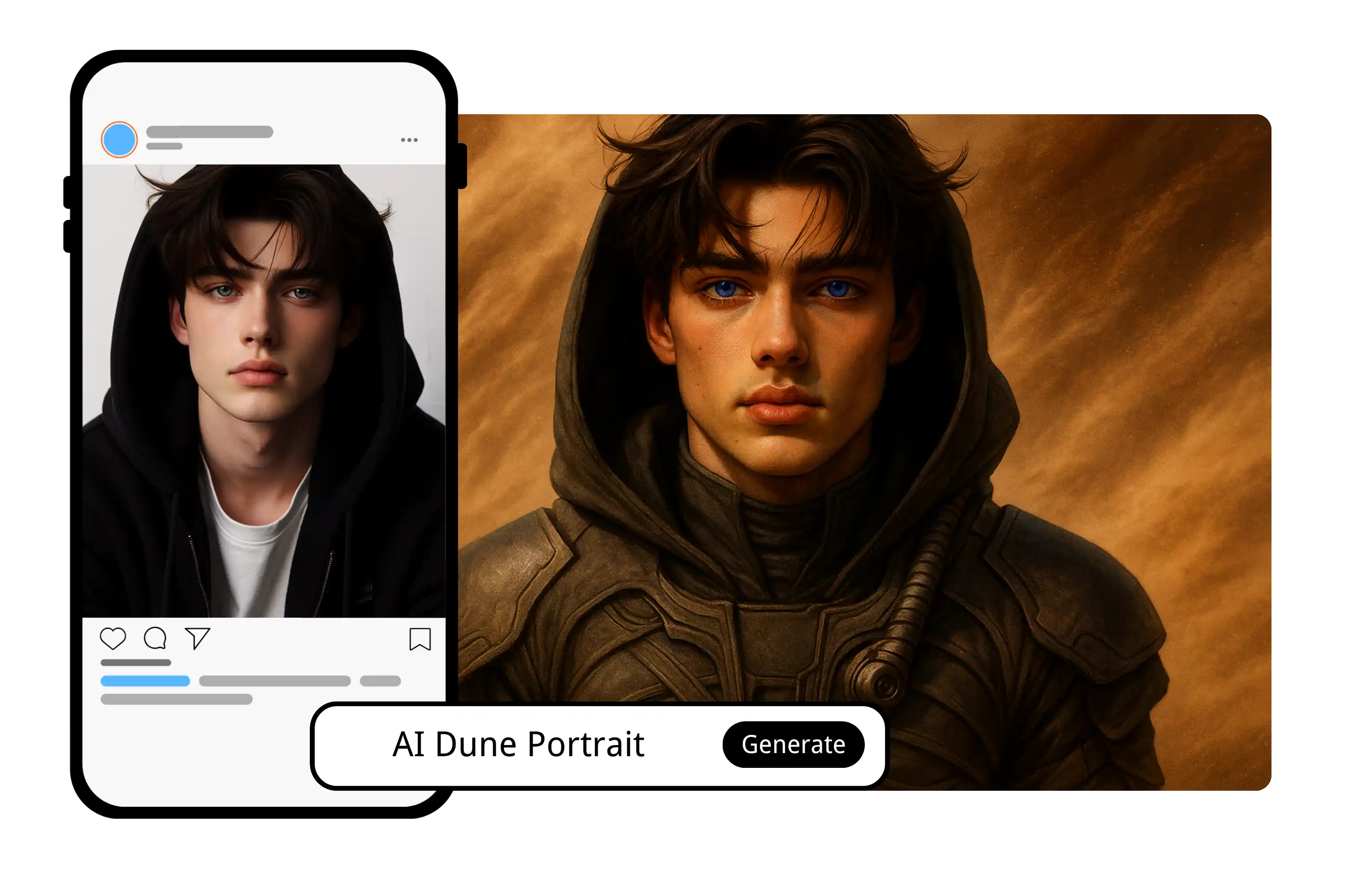 Plongez dans Arrakis avec des portraits de personnages Dune personnalisés
