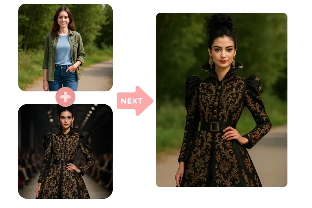 Experiment with Fashion Looks by Merging Faces