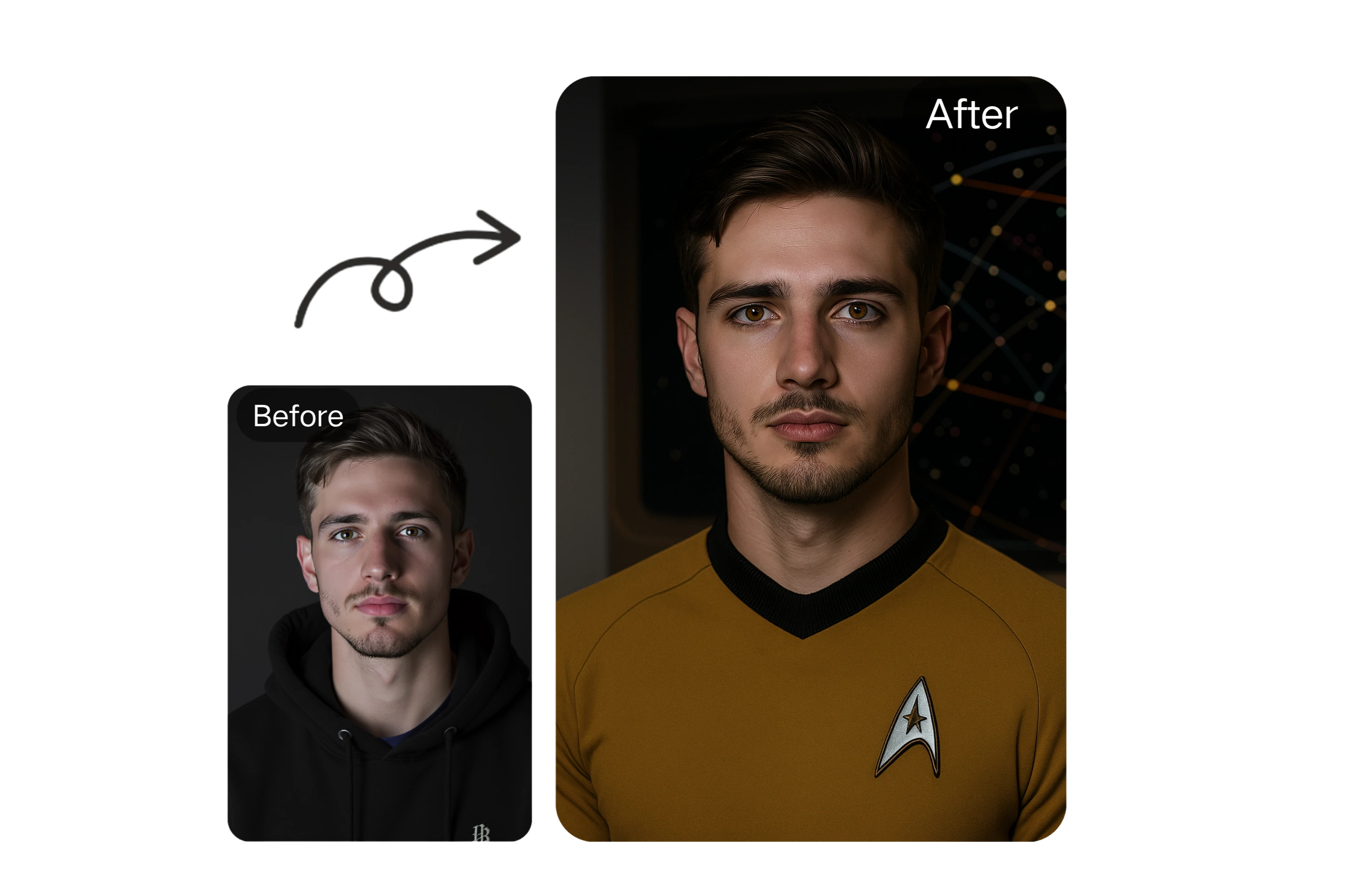🧬 Примерьте образы героев Star Trek в ярких портретах