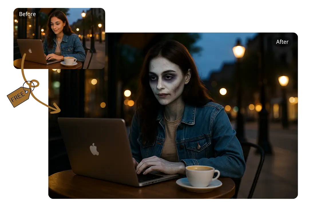 Filtre zombie gratuit pour les créateurs de contenu et blogueurs d'horreur