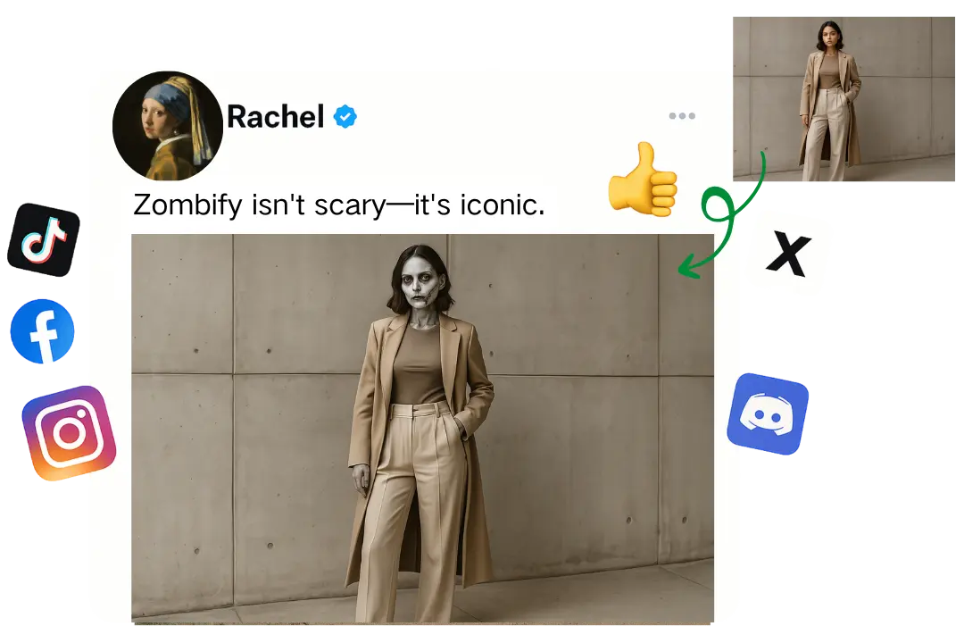 Boostez l'engagement sur les réseaux sociaux avec le filtre zombie IA