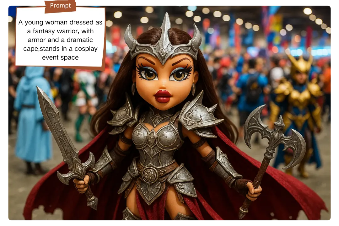 Generate Personalized Bratz Dolls for Costume Conventions via Text Input