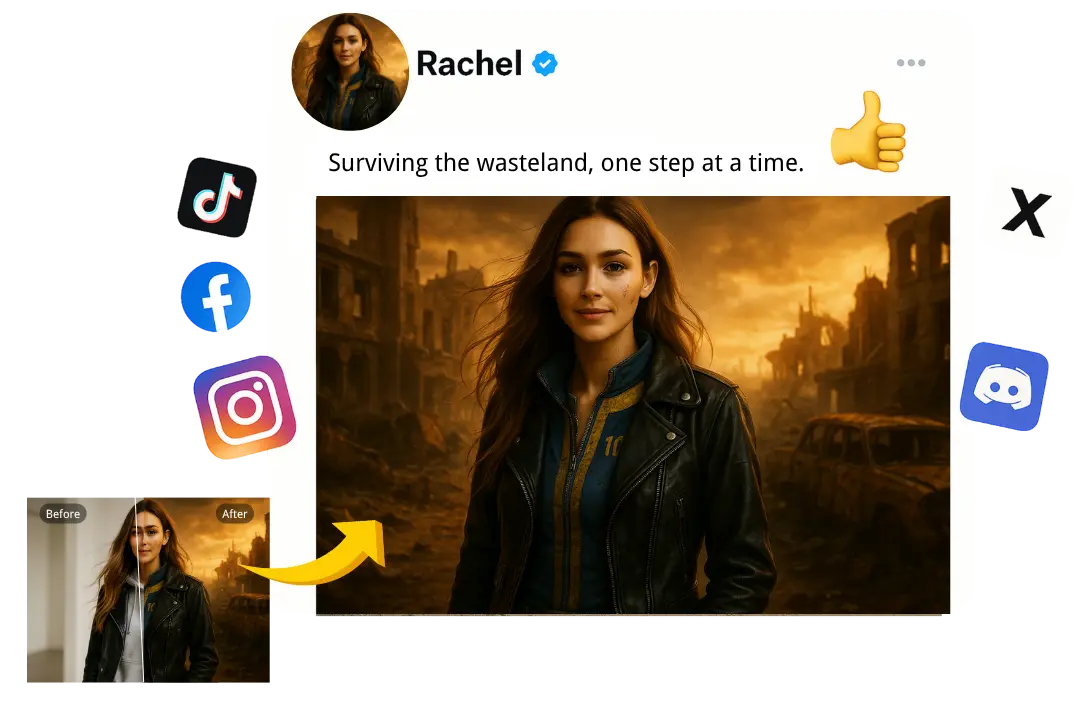 Enhance Your Look with the Image-to-Image Fallout AI Filter for Avatar Customization