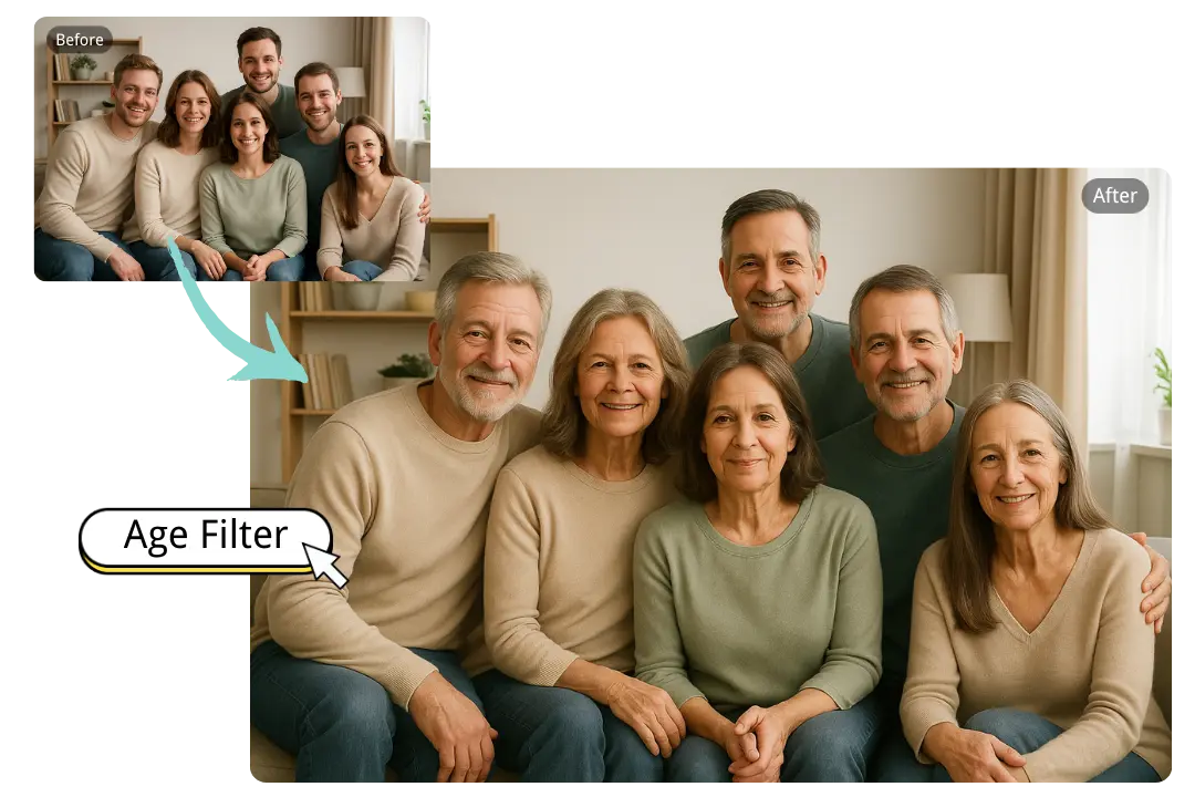 Quick Old Face Filter for Memorable Family Events