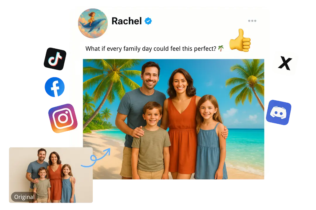 Virtual Family Vacations with AI Family Photos in Exotic Locations