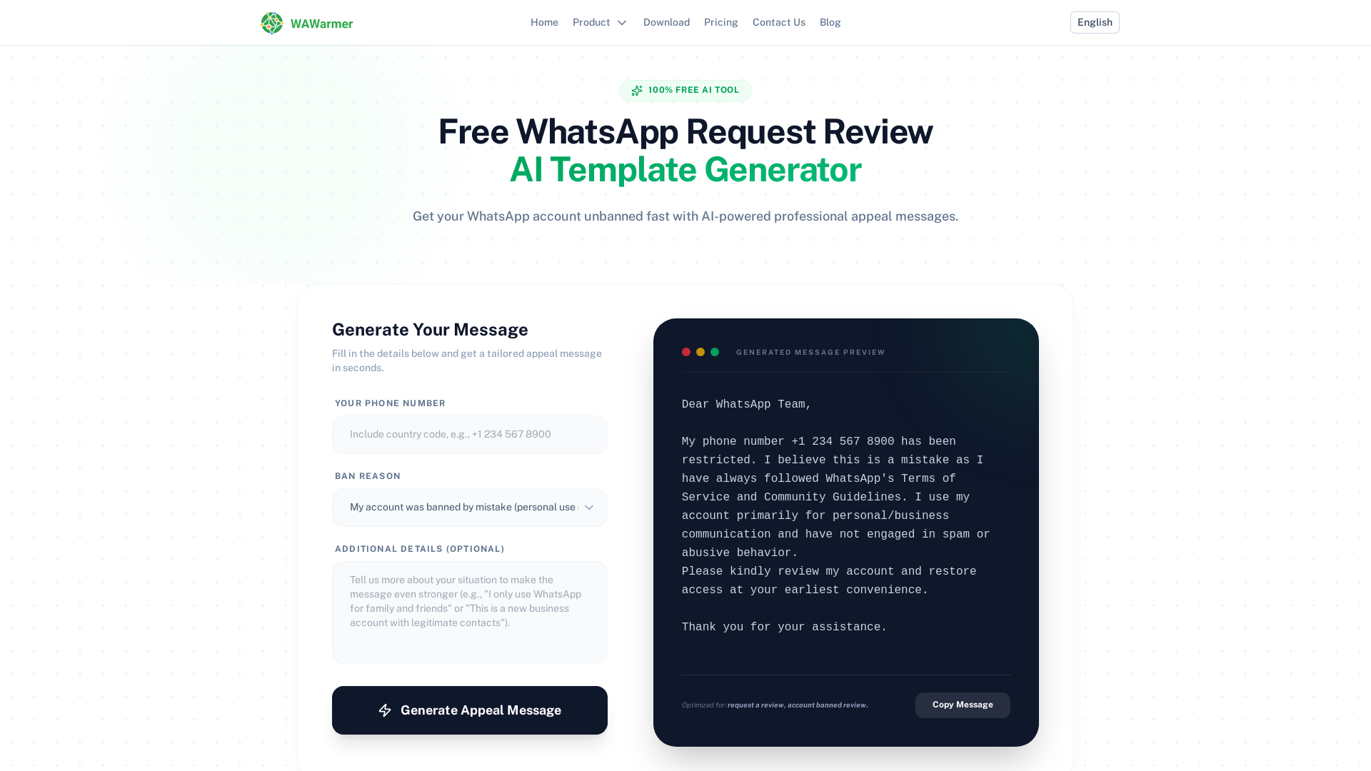 WhatsApp unban Tool